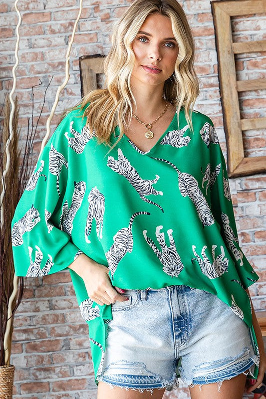 Tiger Print Blouse