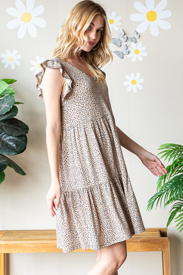 Hot Cat Animal Tiered Mini Dress