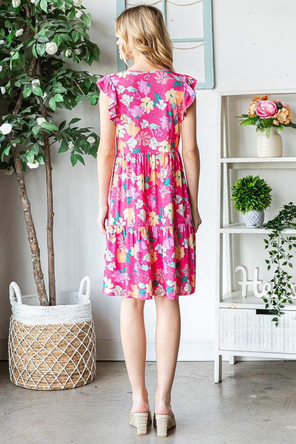 Flirty Floral Tiered Mini Dress