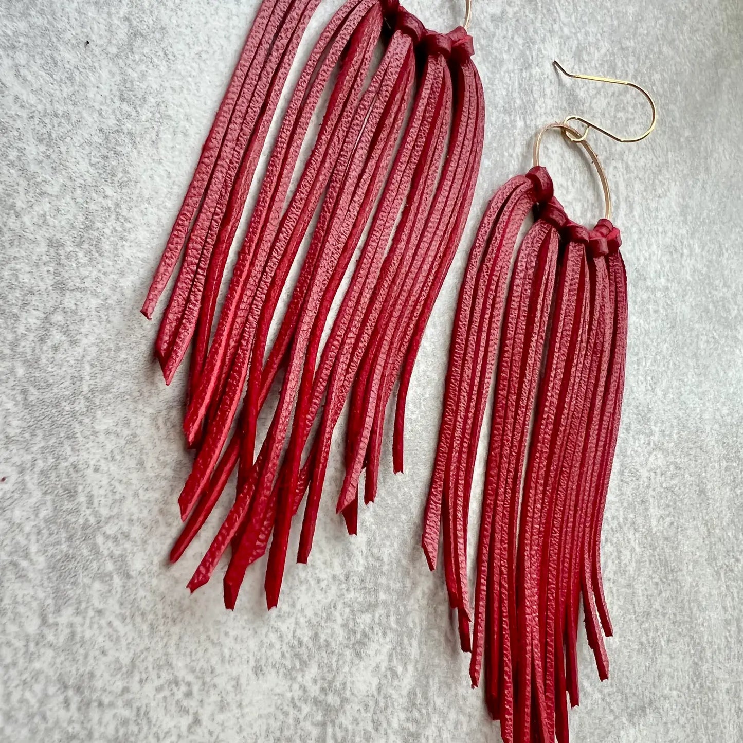 Red Big Sky Fringe Hoops