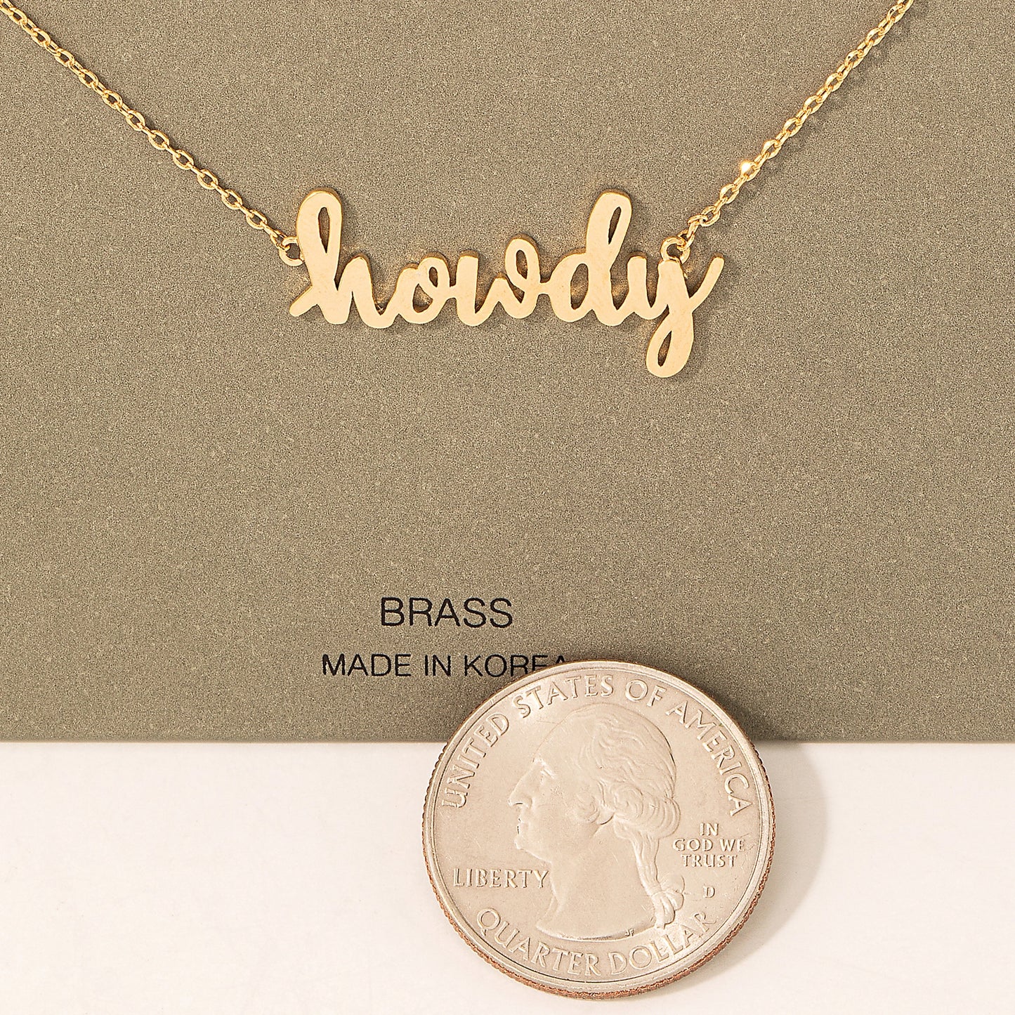 Handwritten Howdy Necklace