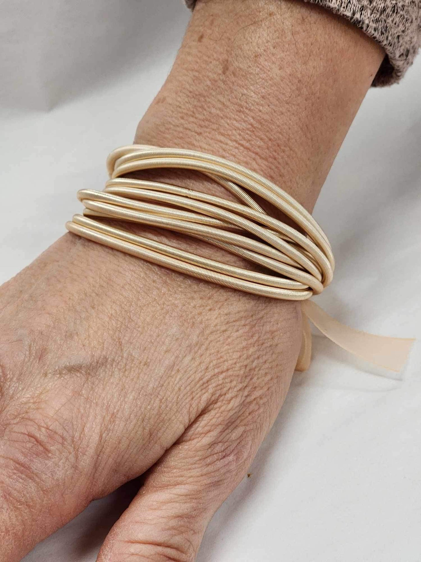 Silver Thick Guitar String Bracelets -10pcs Set