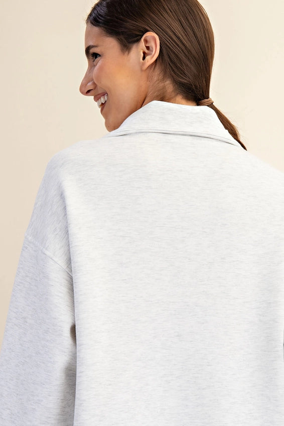 Light Heather Classy Quarter Zip Pullover