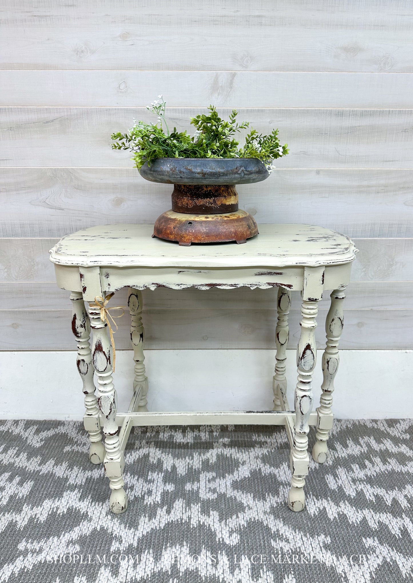 Country Grey Accent Table