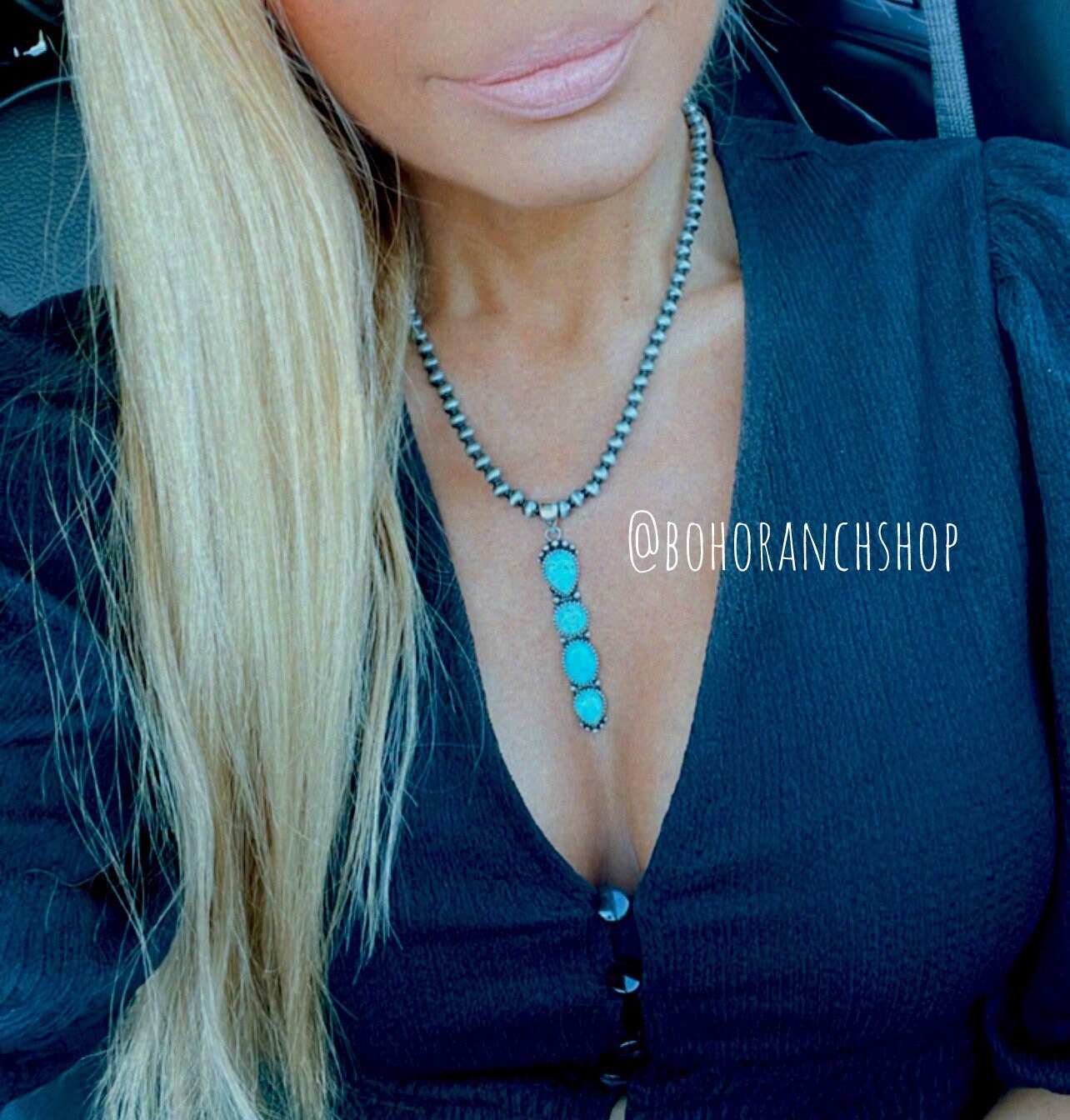 Navajo Style Pendant Necklace Semi Stone Necklace