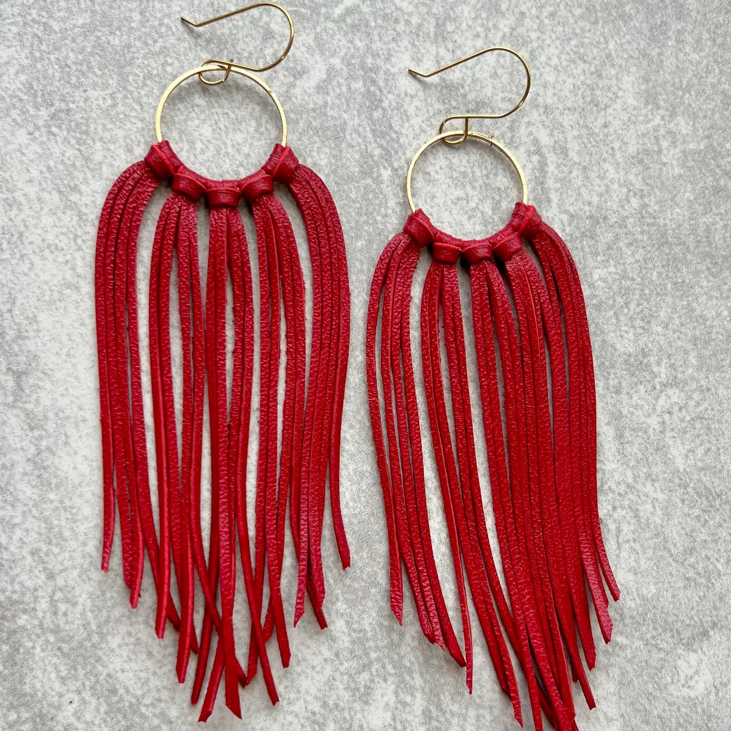 Red Big Sky Fringe Hoops