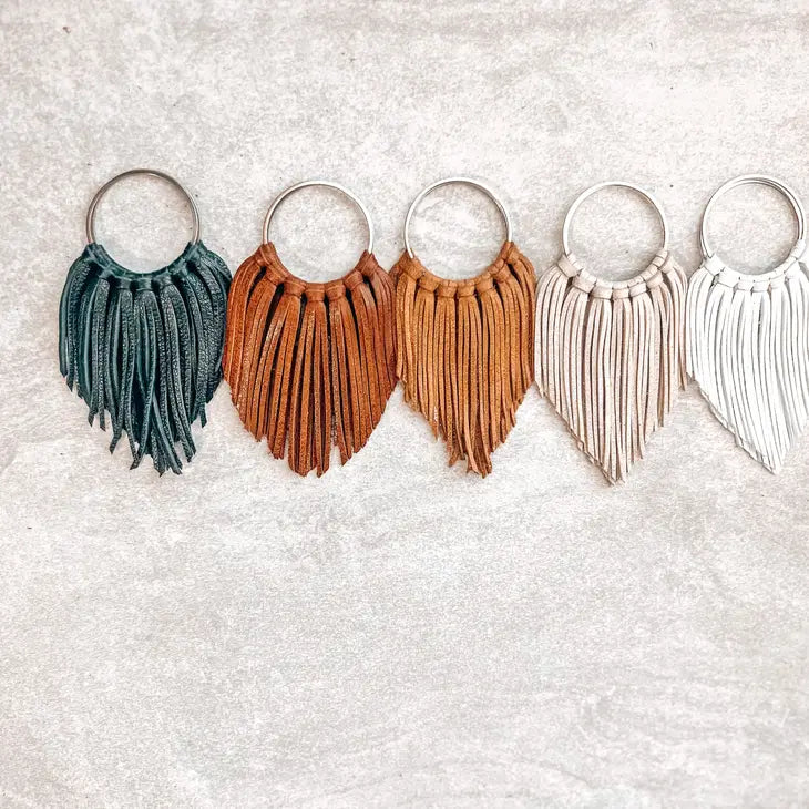 Brown Cascade Fringe Hoops Earrings