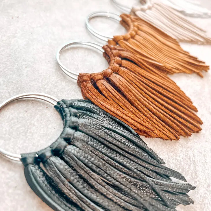 Brown Cascade Fringe Hoops Earrings