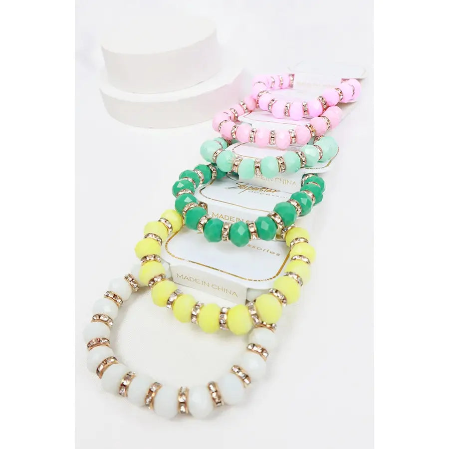 Glass Bead Stretch Bracelet