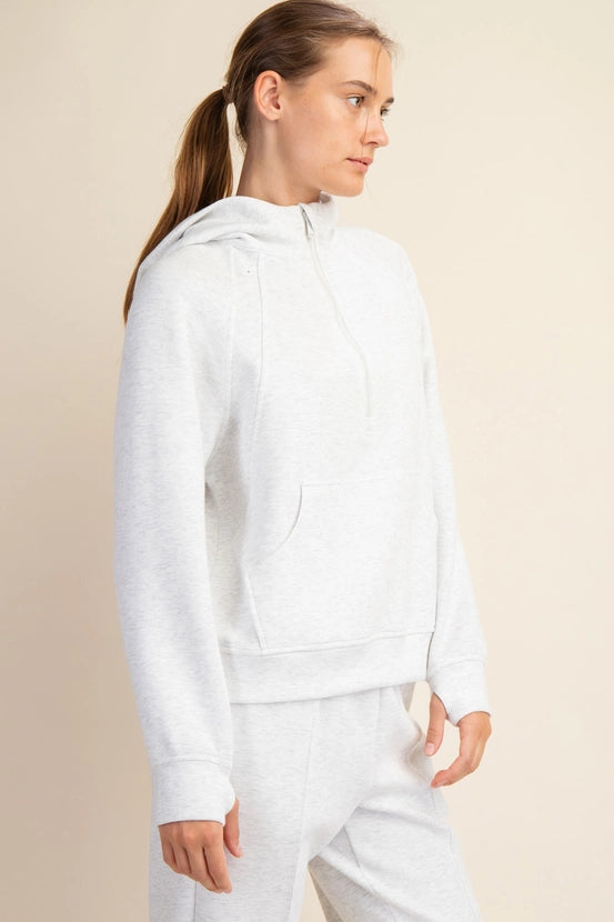 Light Heather Classy Quarter Zip Hoodie