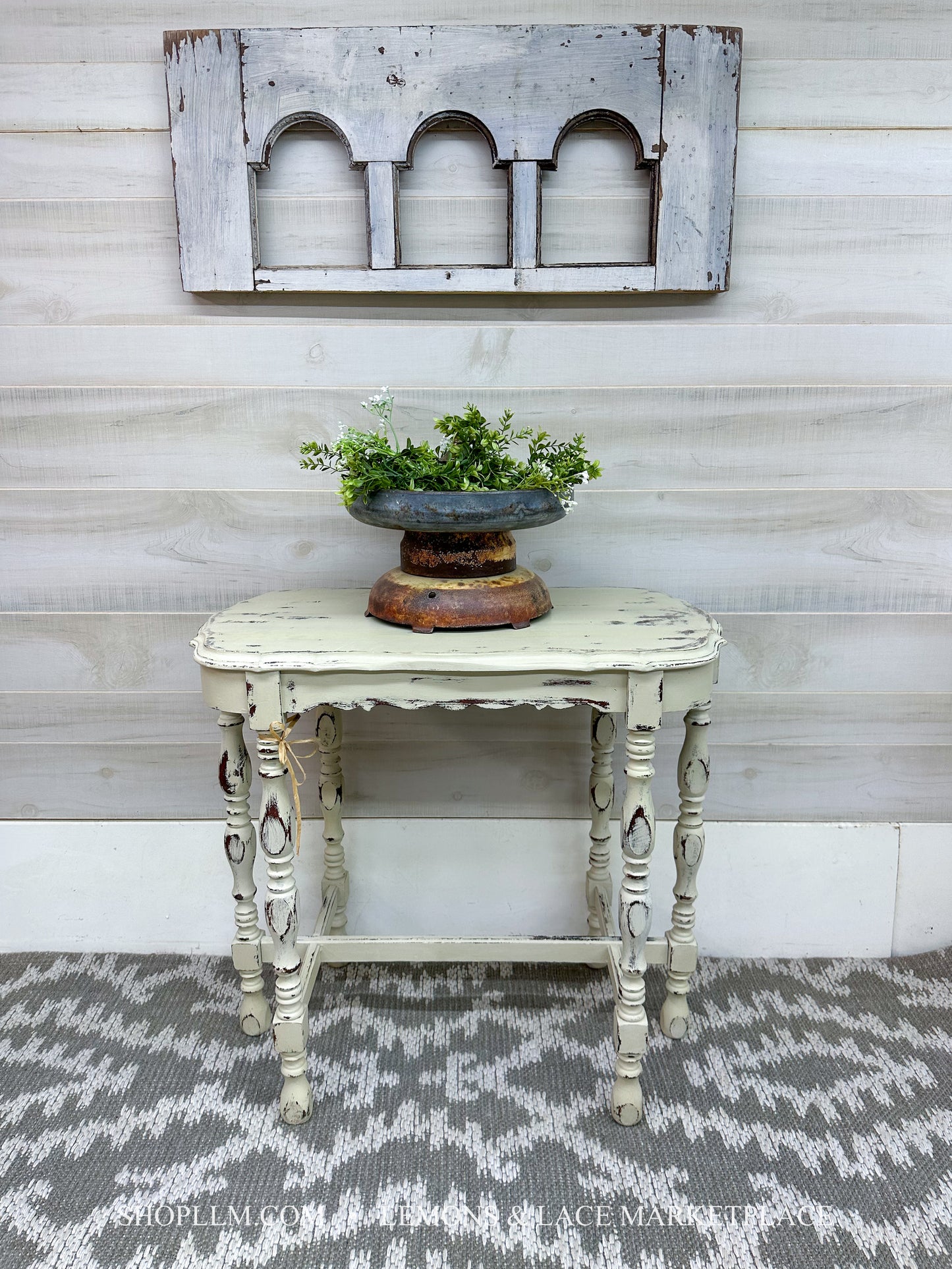 Country Grey Accent Table