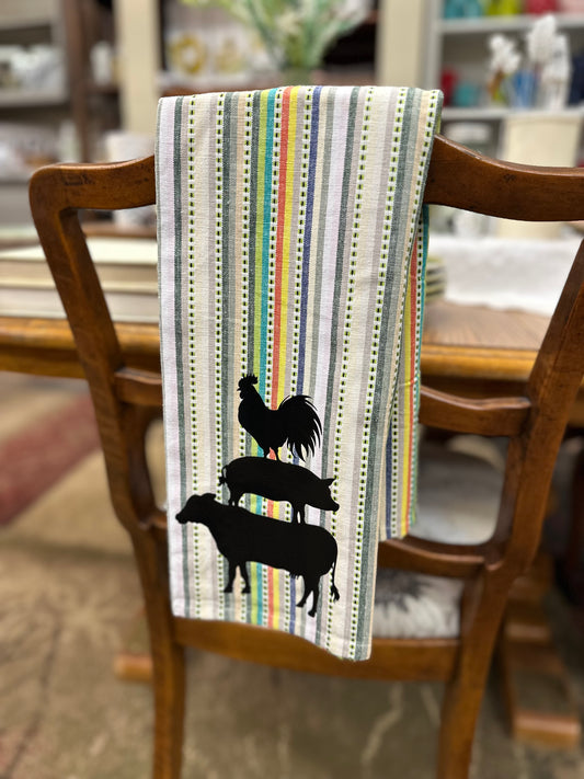 Striped Farm Tea Towel