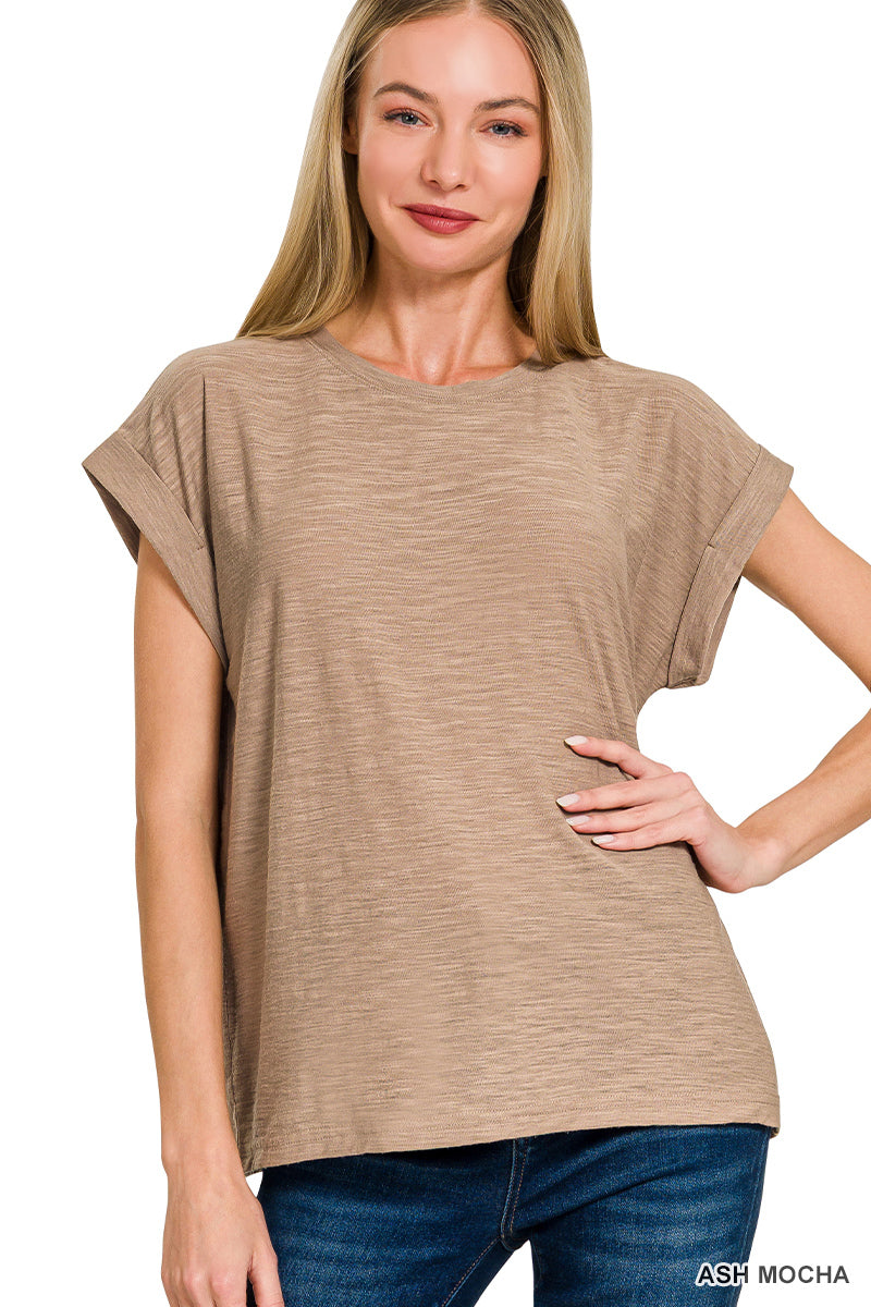 Ash Jade Cuffed Sleeve Tee
