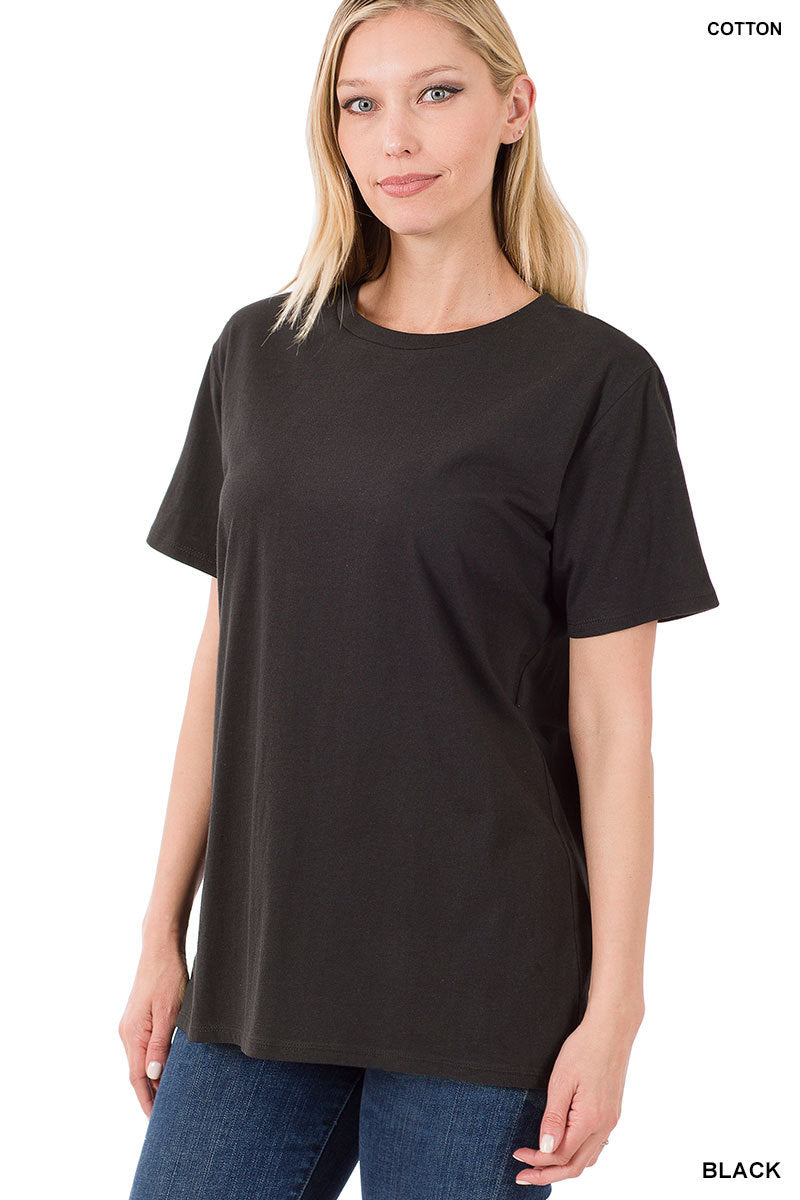 Black Better Than Basic Boyfriend Tee Round Neck