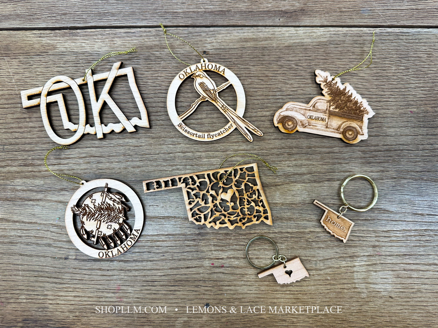 OK Wood Keychains