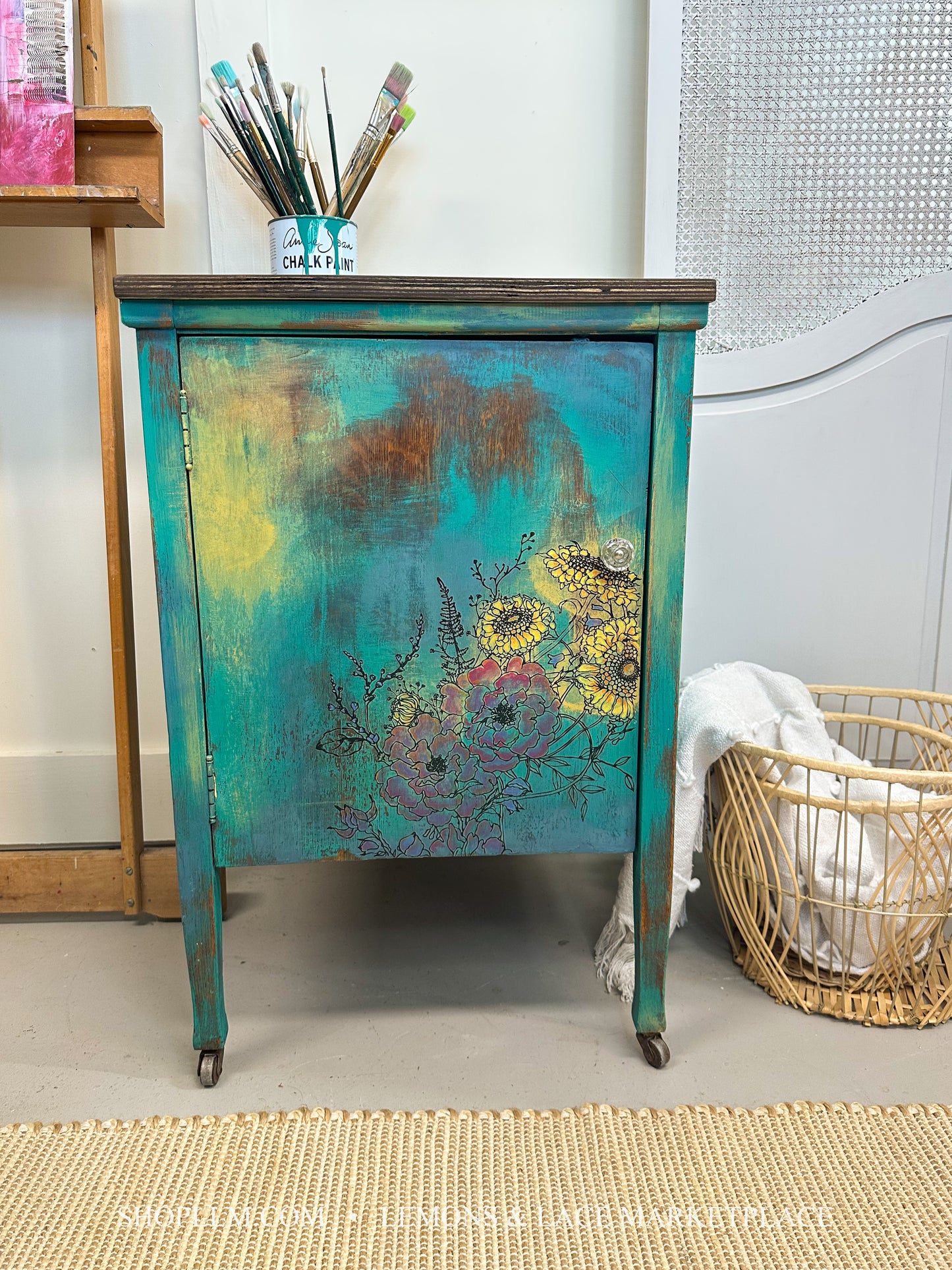 Floral Record Cabinet