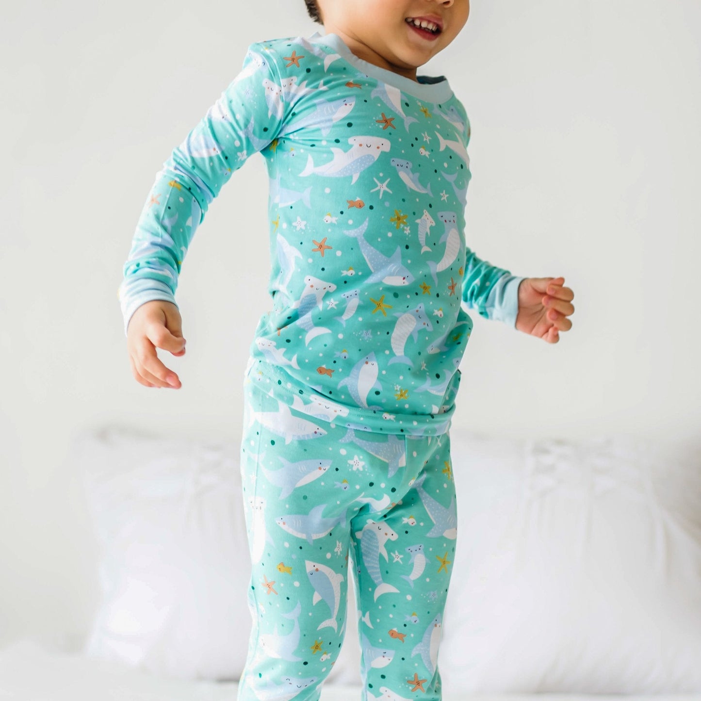Shark Soiree Two-Piece Bamboo Viscose Pajama Set