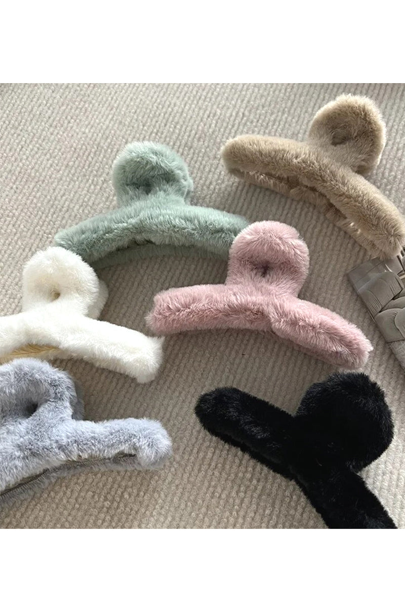 Faux Fur Hair Claw 5.25"