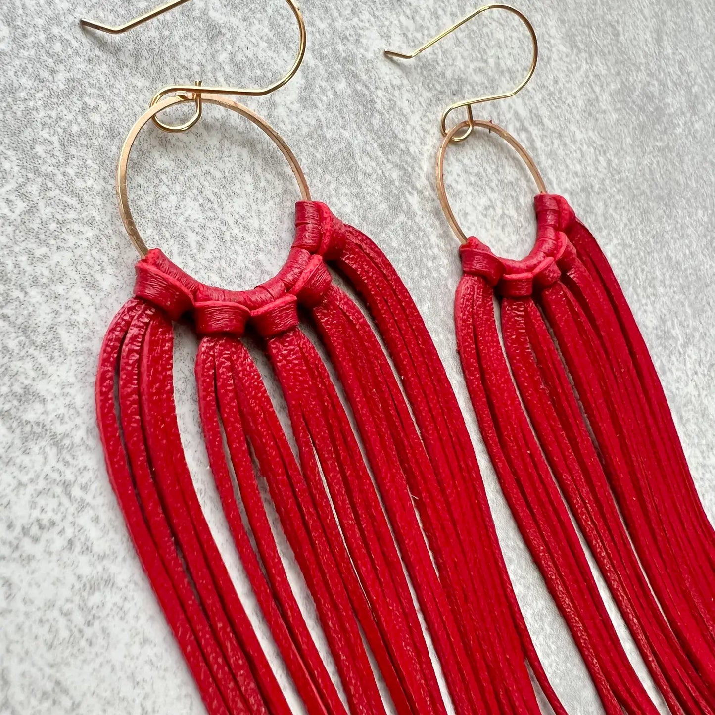 Red Big Sky Fringe Hoops