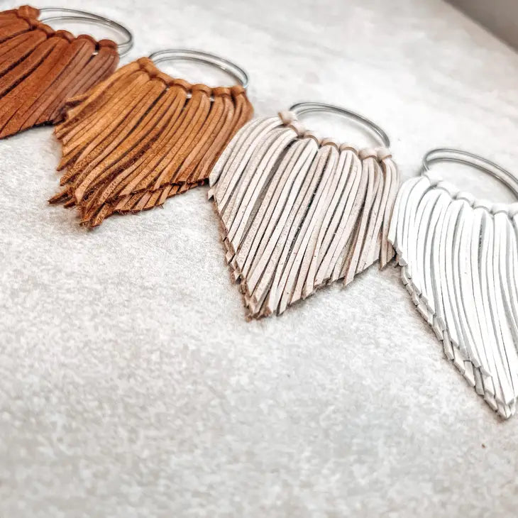 Brown Cascade Fringe Hoops Earrings