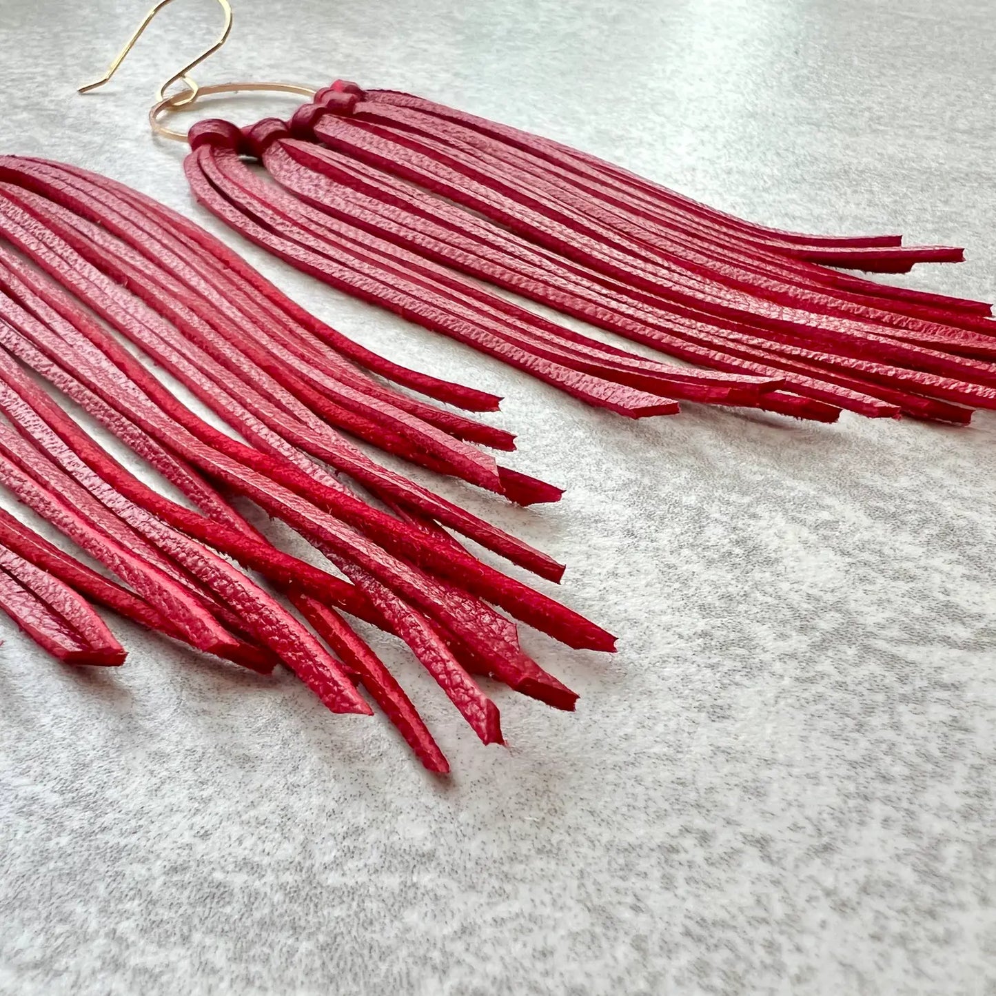 Red Big Sky Fringe Hoops