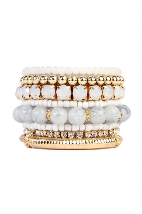 Knock Out Stretch Beaded Bracelet 8 Pc Set