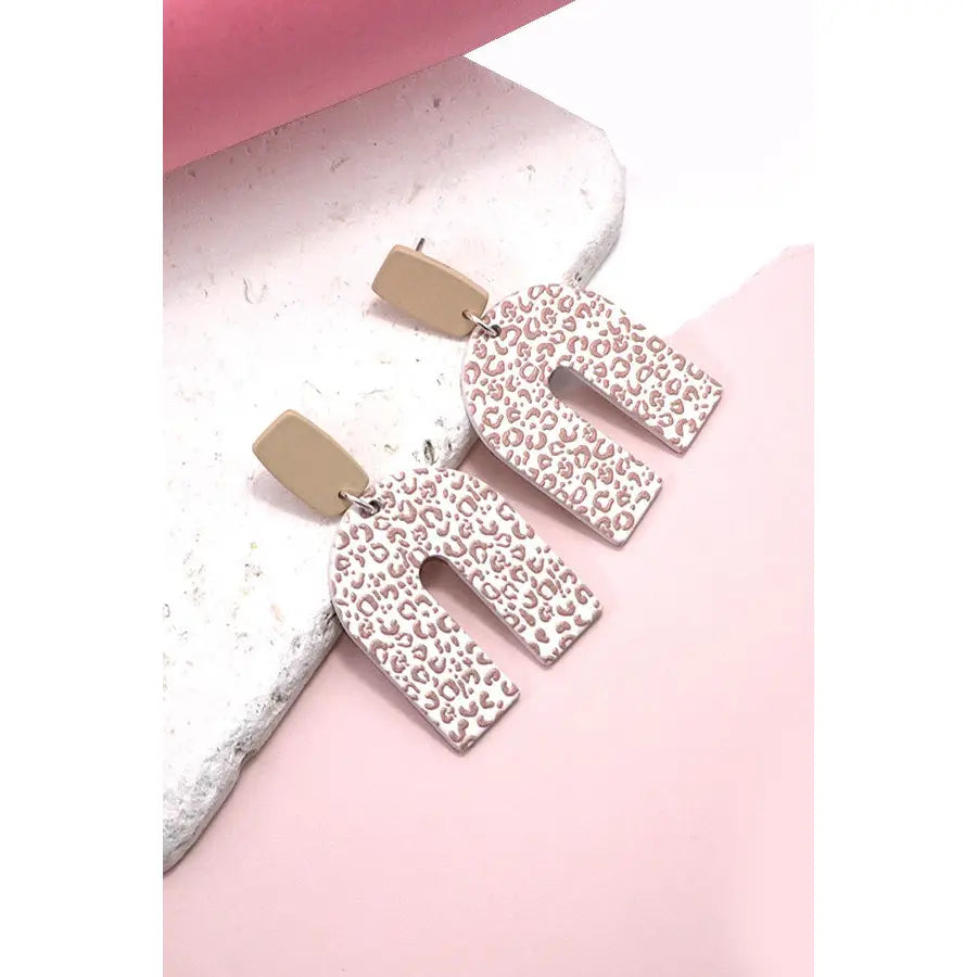 Animal Print U Drop Earrings