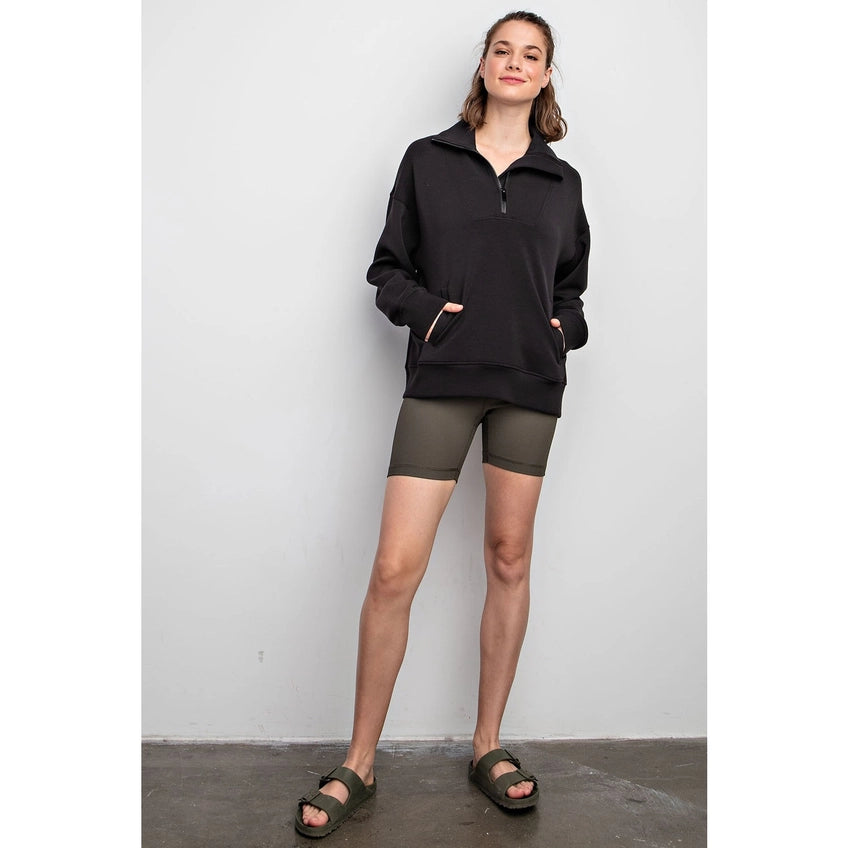 Black Classy Quarter Zip Pullover