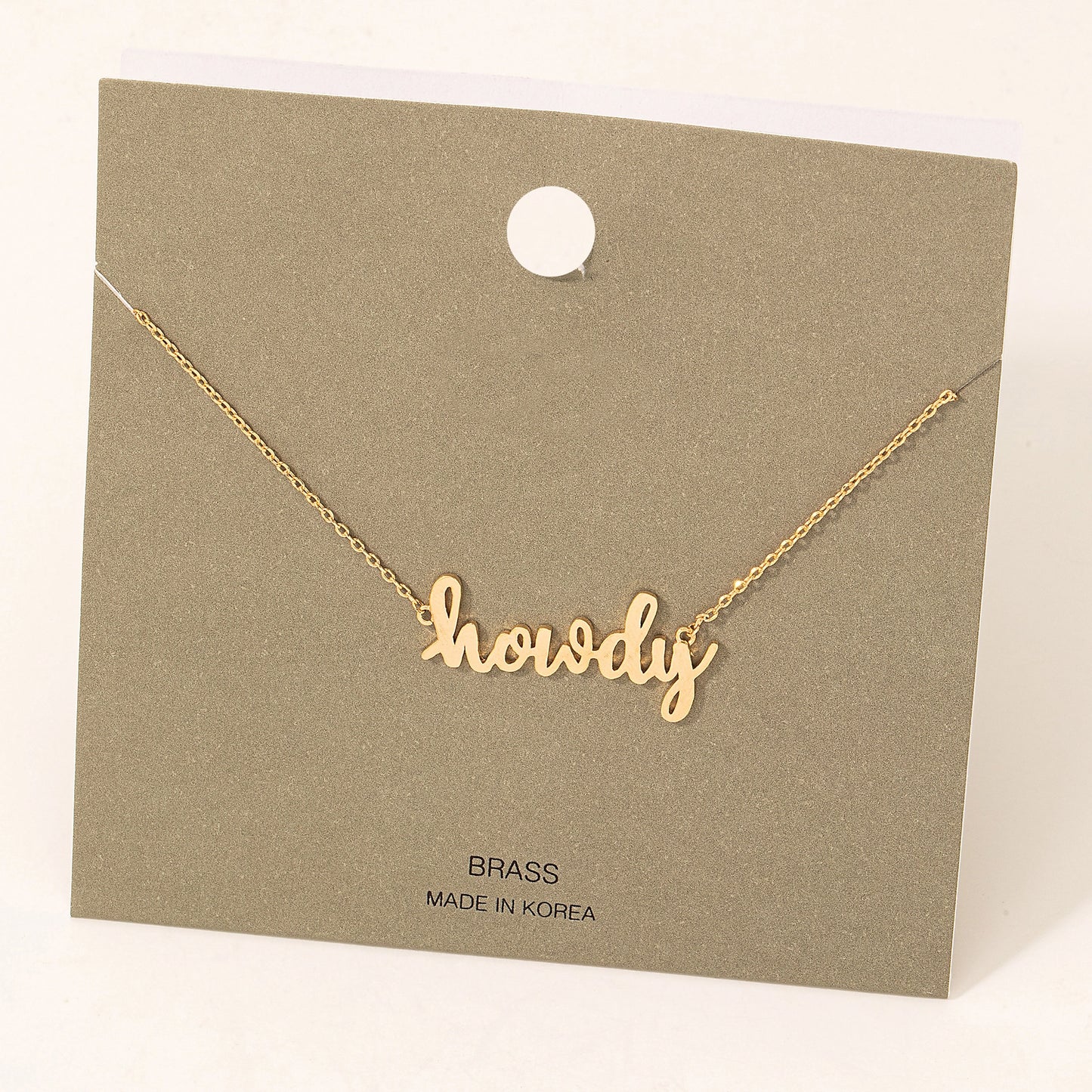 Handwritten Howdy Necklace