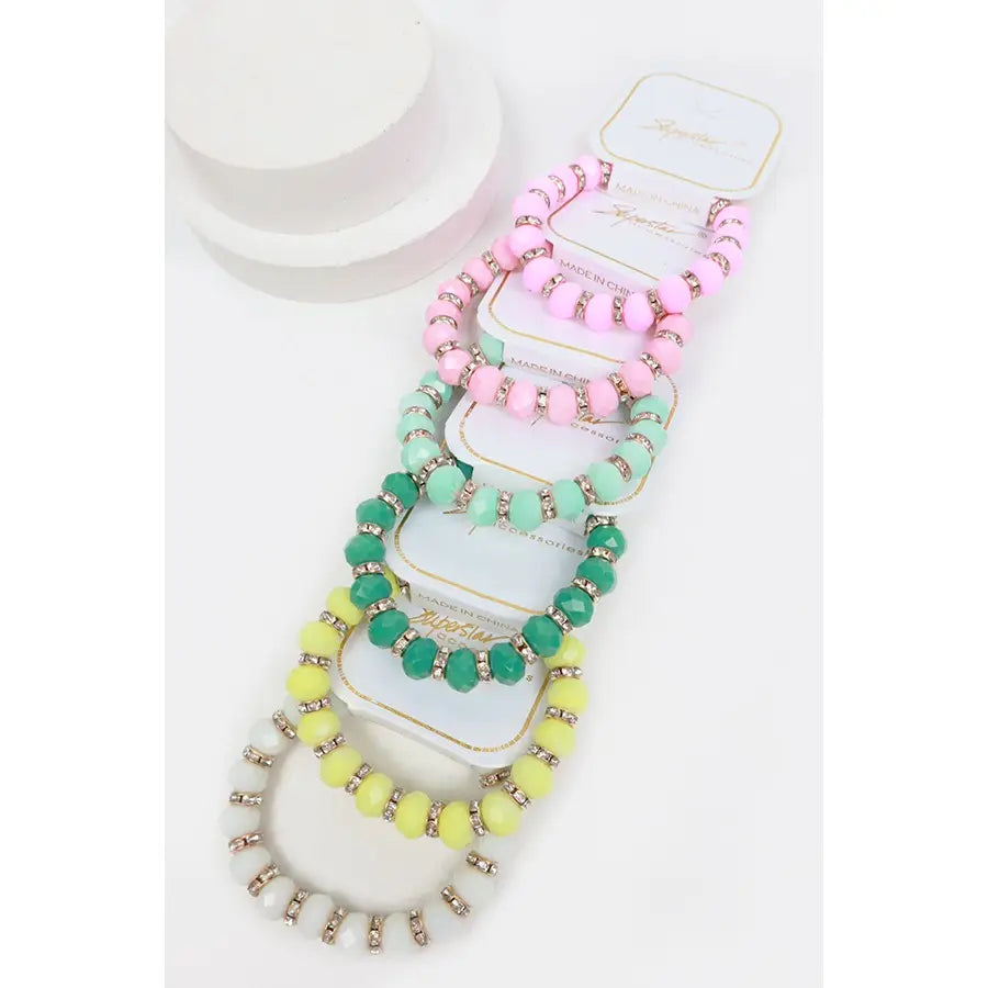Glass Bead Stretch Bracelet