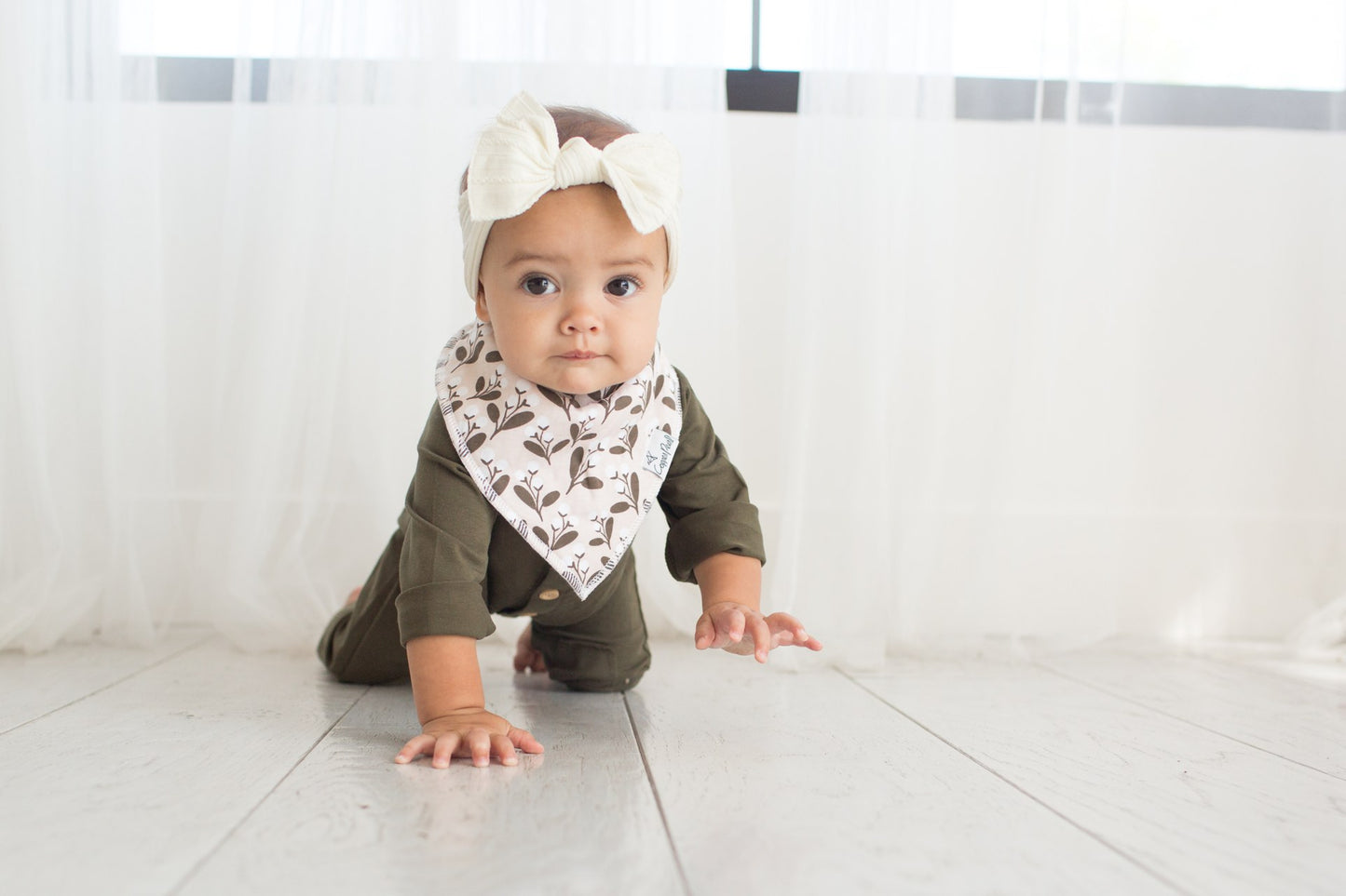 Olive Baby Bandana Bib- 4 Pack