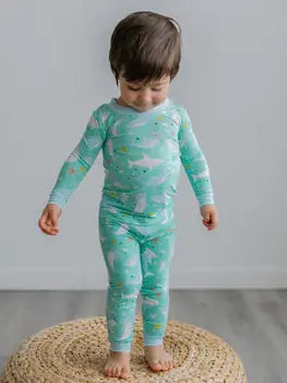 Shark Soiree Two-Piece Bamboo Viscose Pajama Set