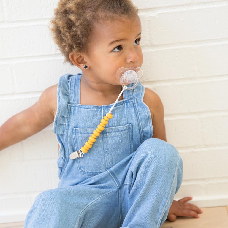 Mustard Pacifier Clip by Bella Tunno