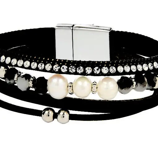 Multi-Stranded Pearls Glass Beads Bracelet