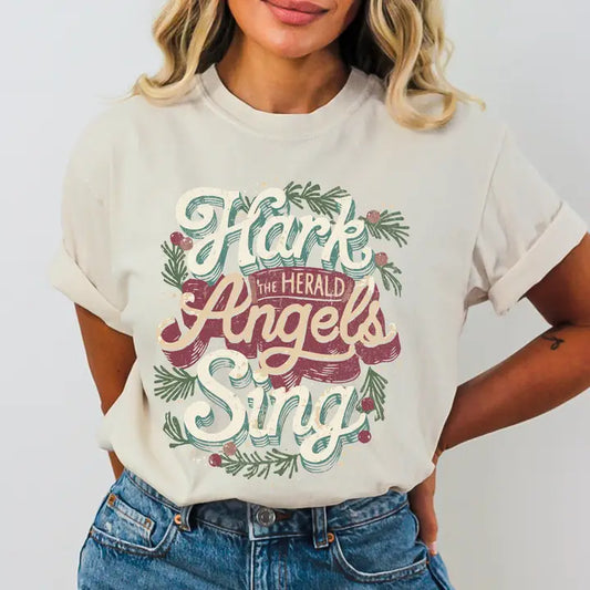 Hark the Herald Angels Sing Comfort Colors Christmas Tee