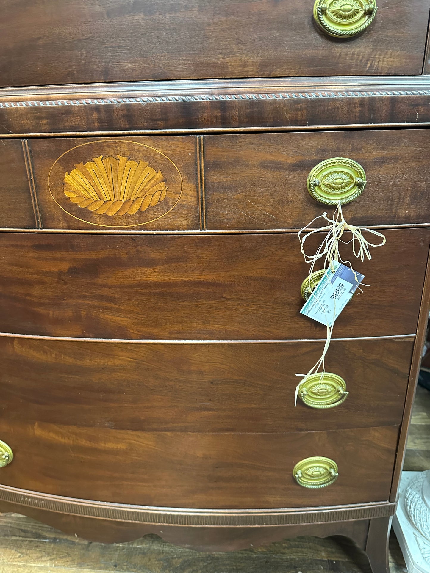 Bassett Dresser with Wood Inlay