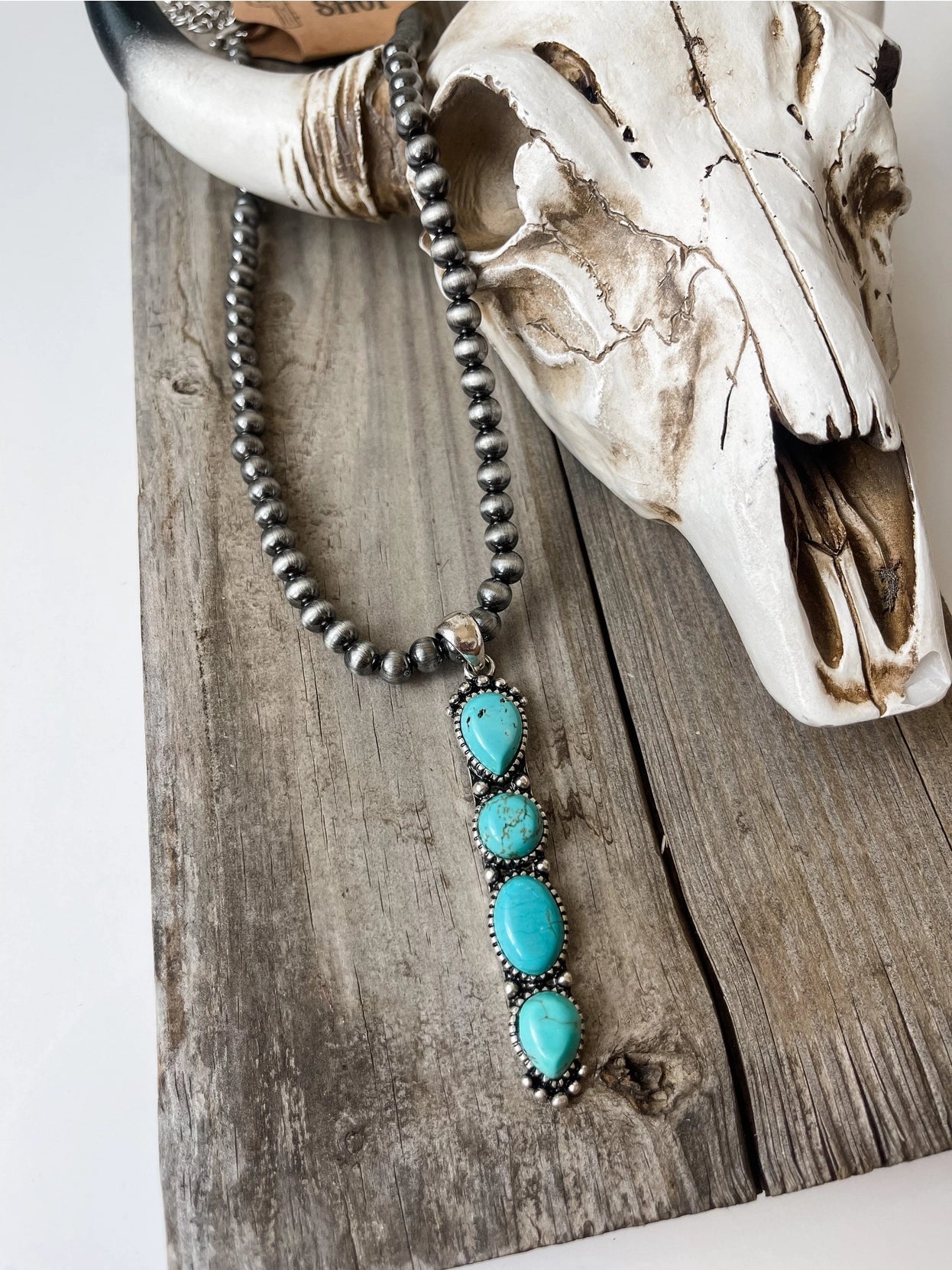 Navajo Style Pendant Necklace Semi Stone Necklace
