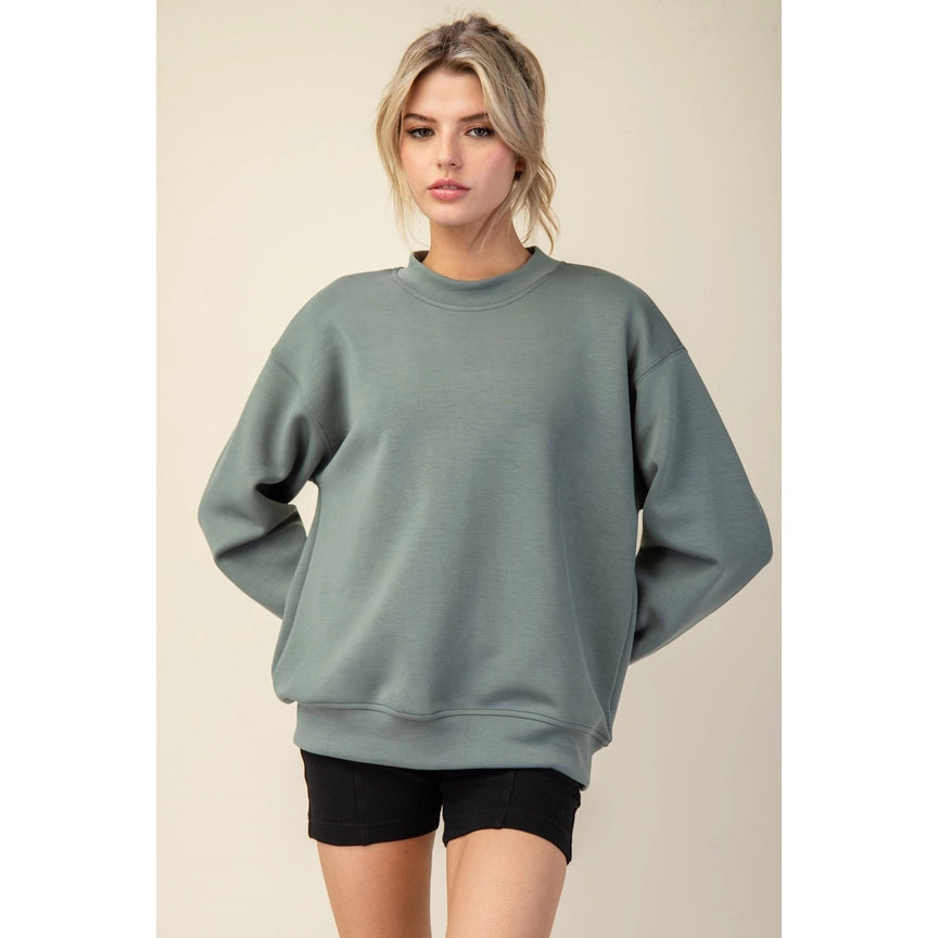 Sage Classy Mock Neck Pullover