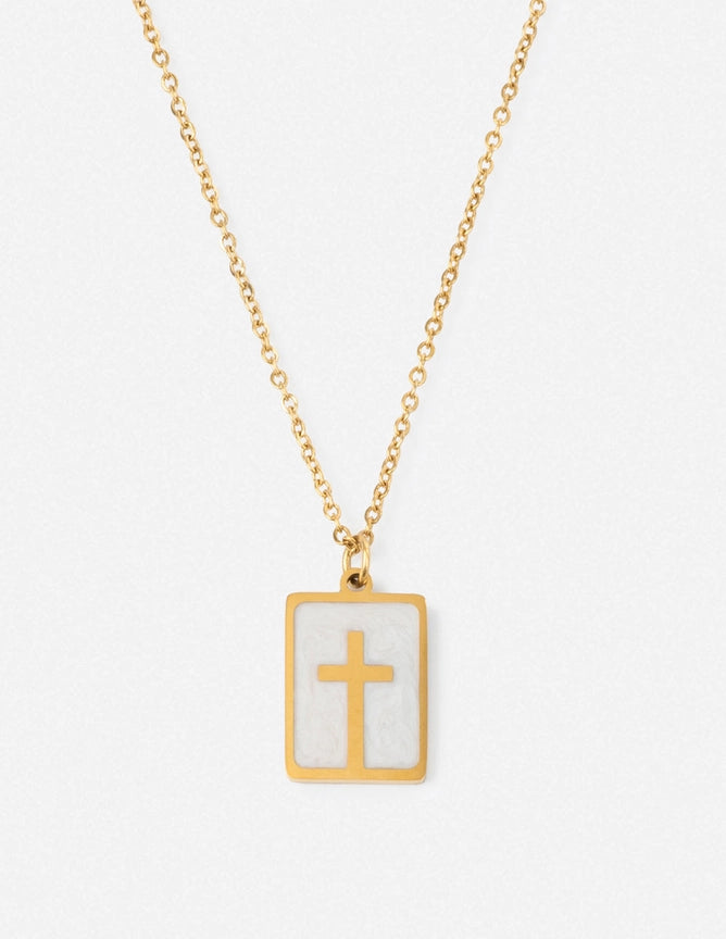 Enamel Cross Necklace