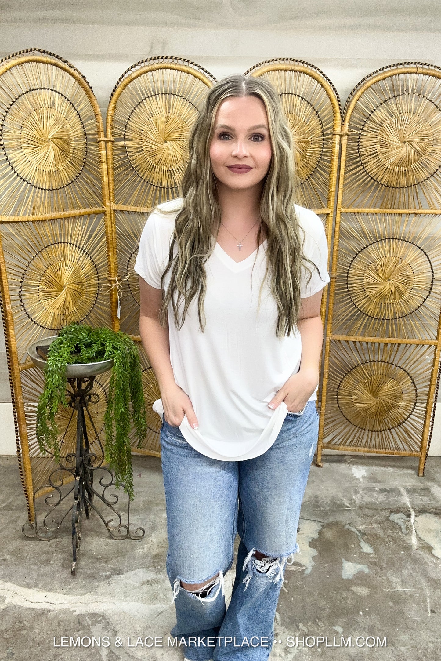 Ivory Better Than Basic Vneck Top