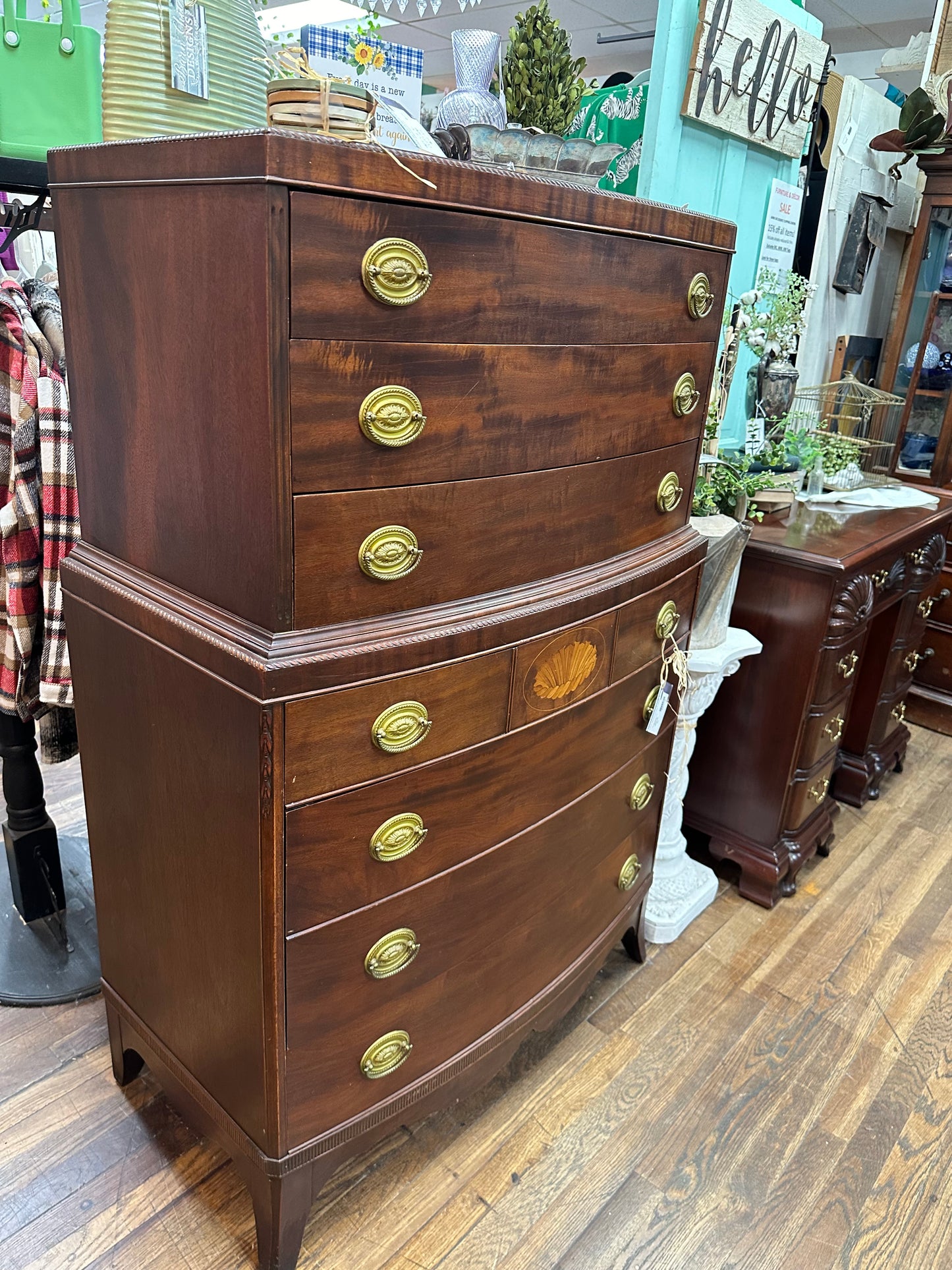 Bassett Dresser with Wood Inlay