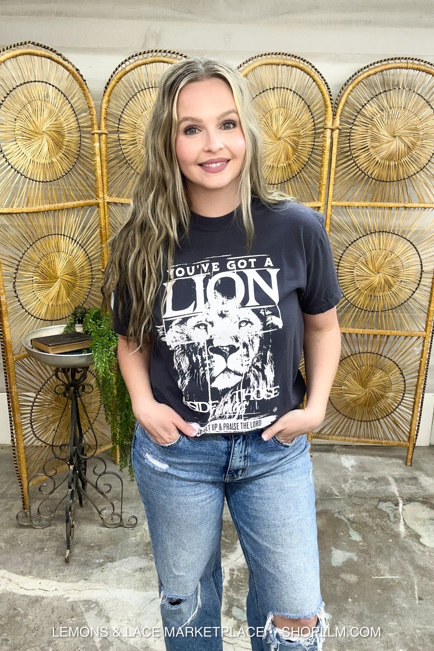 Lion Inside Those Lungs Pepper Christian Tee