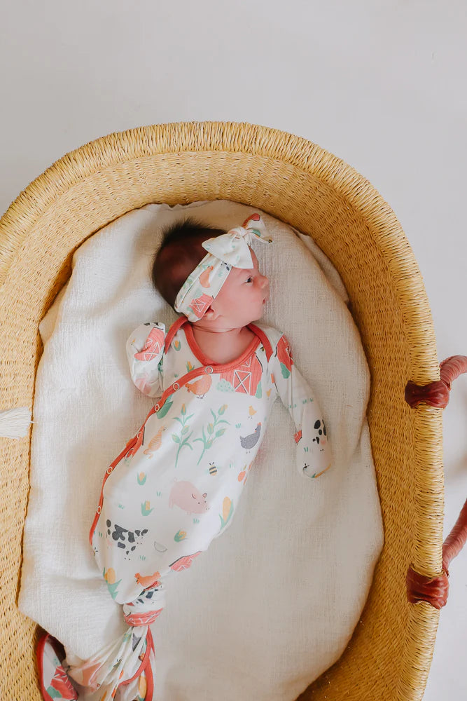 Farmstead Newborn Knotted Gown