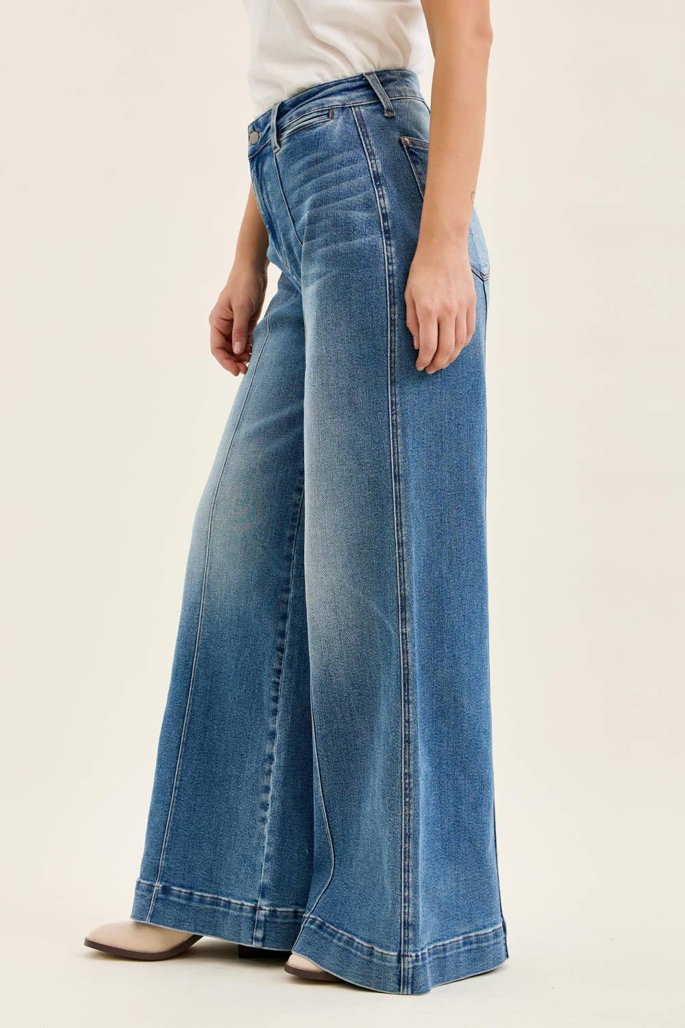 LIZA High Waisted Multi Inseam Palazzo w/ Shield Pkts MD Classic Fade