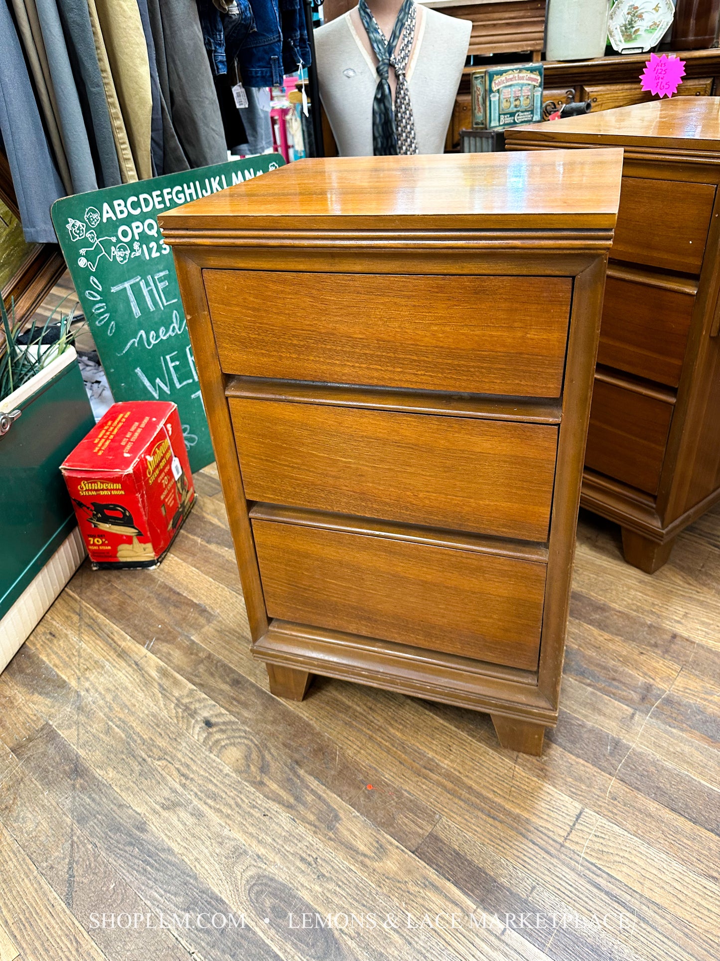 Vintage MCM Vanity & Mirror and Night Stand Set