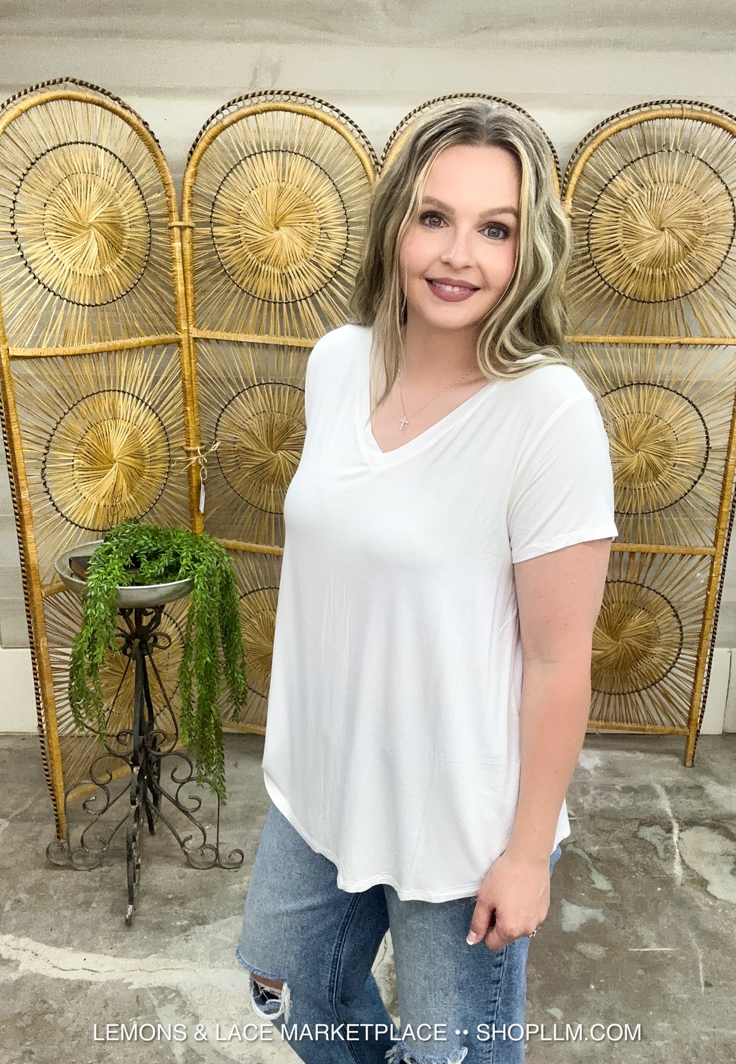 Ivory Better Than Basic Vneck Top
