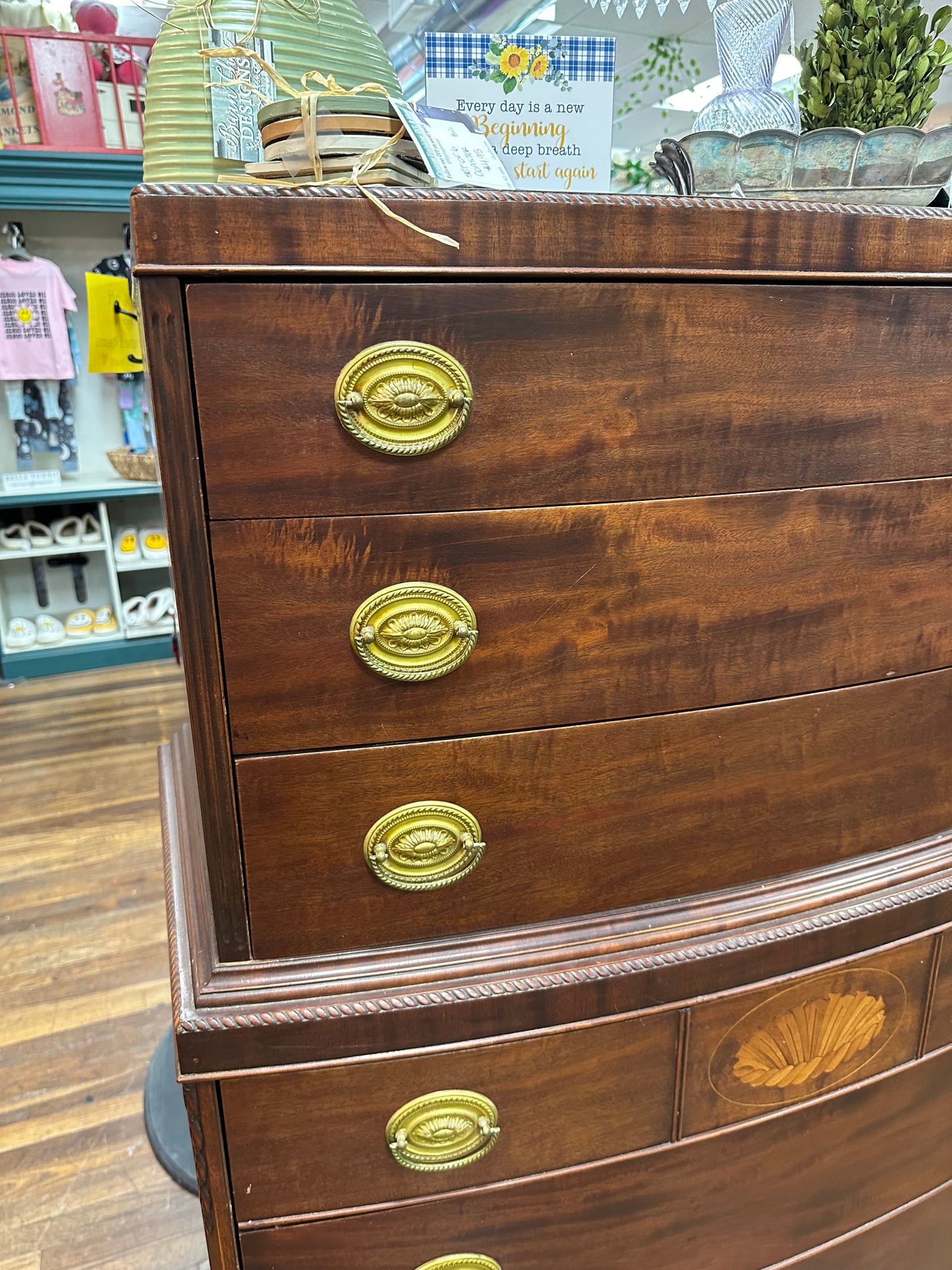 Bassett Dresser with Wood Inlay