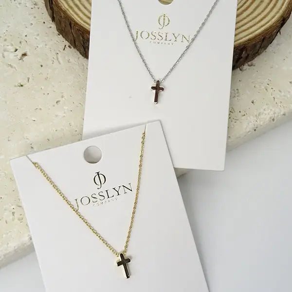 Classic Mini Cross Necklaces Gold or Silver