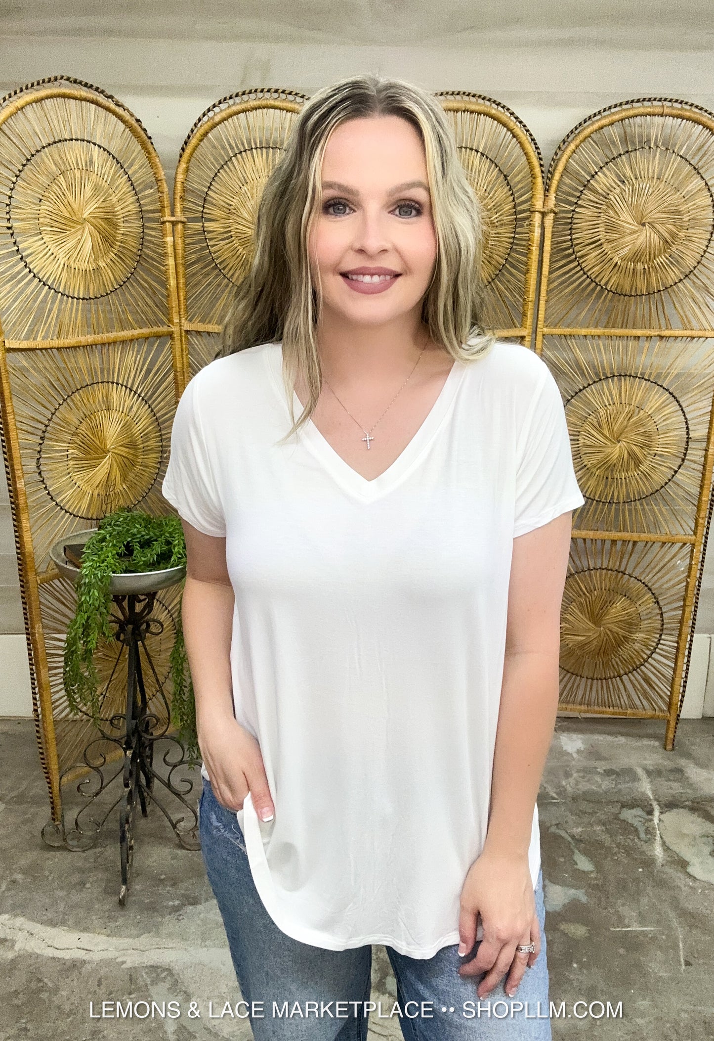 Ivory Better Than Basic Vneck Top