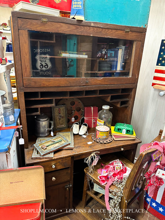 Primitive Antique Secretary-Solid Wood